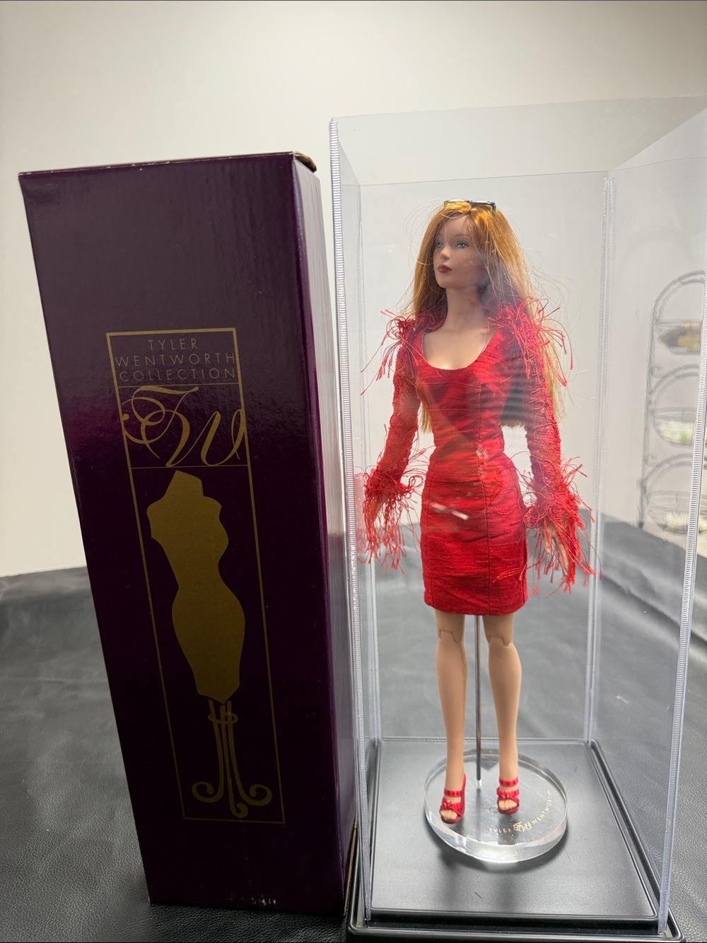 Tyler Wentworth something sleek, red haired, doll with extra accessories /stand